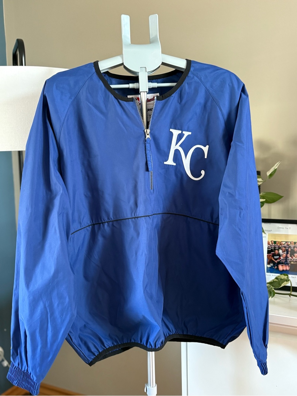 Majestic Kansas City KC Pullover Windbreaker - Royal Blue - Vintage